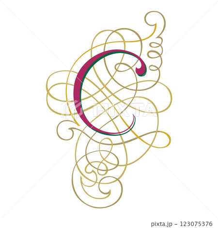 Fantasia Initial Caps Font Capital Letter C vector design 123075376