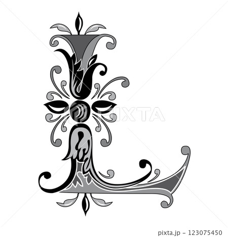 Vincente Initial Caps Font Capital Letter L vector design Vincente Initial Caps Font Capital Letter L vector design 123075450