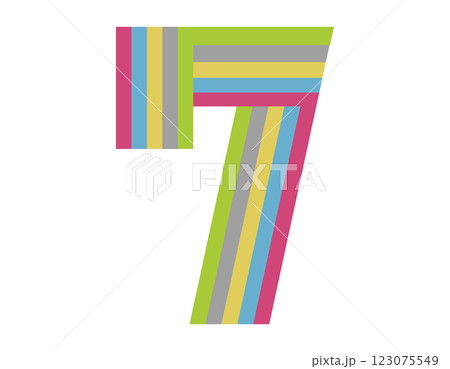 7 数字 ナンバー デザイン 虹 カラー2 7 数字 ナンバー デザイン 虹 カラー2 123075549
