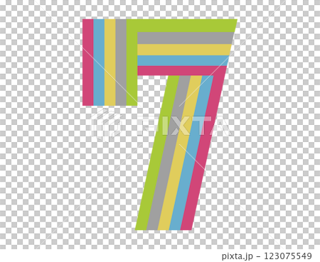 7 数字 ナンバー デザイン 虹 カラー2 7 数字 ナンバー デザイン 虹 カラー2 123075549