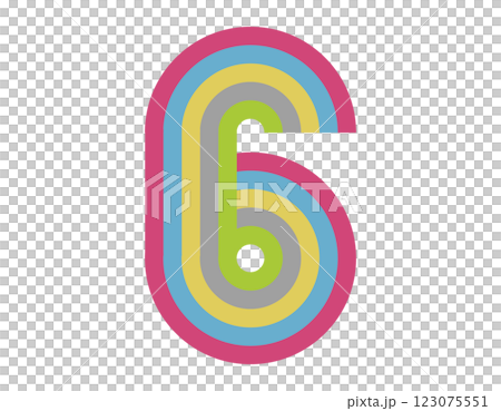 6 Number Design Rainbow Color 2 123075551