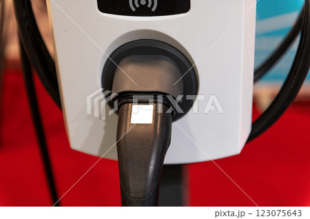 Electric car charging station close up Electric car charging station close up 123075643