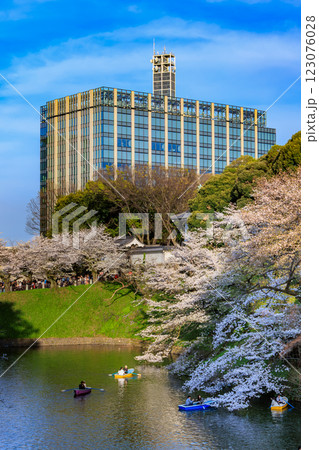 東京　千代田区　千鳥ヶ淵緑道の桜 123076028