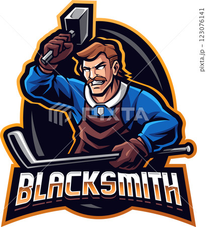 Blacksmith hockey mascot Blacksmith hockey mascot 123076141