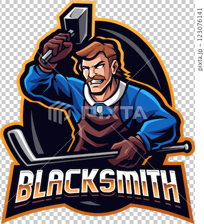 Blacksmith hockey mascot Blacksmith hockey mascot 123076141