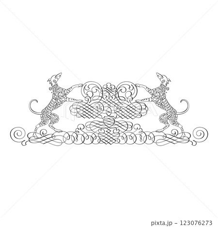 Vintage forged dog classic calligraphic retro vignette ornamental design elements black set isolated vector Vintage forged dog classic calligraphic retro vignette ornamental design elements black set isolated vector 123076273