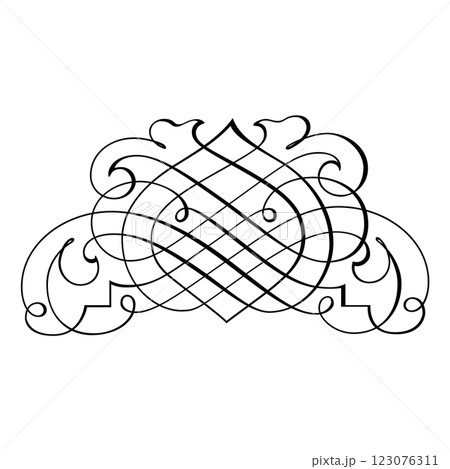 Abstract arabic Vintage Decorative Calligraphy Ornamental Silhouette symbol for tattoo isolated vector 123076311