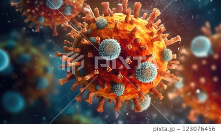 Virus Cell under Microscope Virus Cell under Microscope 123076456