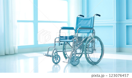 Modern Hospital Room with Empty Wheelchair - Accessibility and Care 123076457