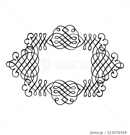 Vintage forged floral classic calligraphic retro vignette scroll frames ornamental design elements black set isolated vector Vintage forged floral classic calligraphic retro vignette scroll frames ornamental design elements black set isolated vector 123076584
