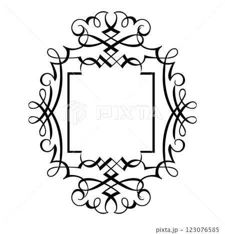 Vintage forged floral classic calligraphic retro vignette scroll frames ornamental design elements black set isolated vector Vintage forged floral classic calligraphic retro vignette scroll frames ornamental design elements black set isolated vector 123076585