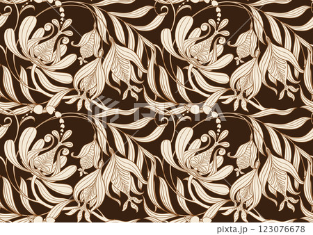 Fantasy flowers in retro, vintage, jacobean embroidery style Fantasy flowers in retro, vintage, jacobean embroidery style 123076678