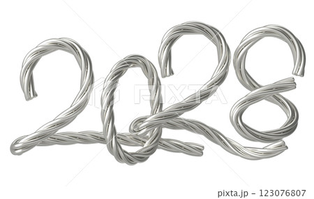 Happy New Yeae Number 3D Render 123076807