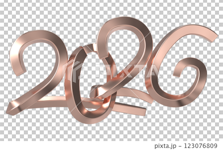 Happy New Yeae Number 3D Render 123076809