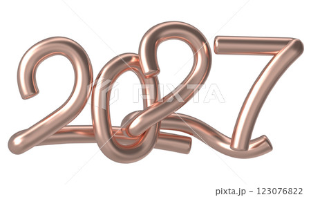 Happy New Yeae Number 3D Render Happy New Yeae Number 3D Render 123076822
