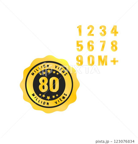 Eight million 80m views count golden banner 123076834