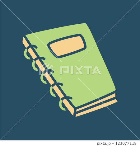 Doodle book or notebook icon hand drawn in a modern minimalistic style 123077119