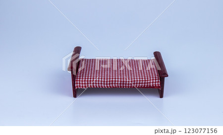 doll wooden mahogany furniture on a white background, isolated 123077156
