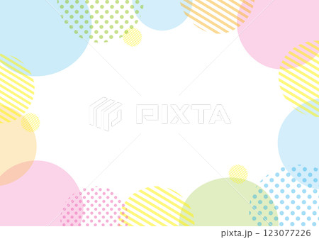 かわいい手描きの水玉のフレーム、春の背景イラスト02 123077226