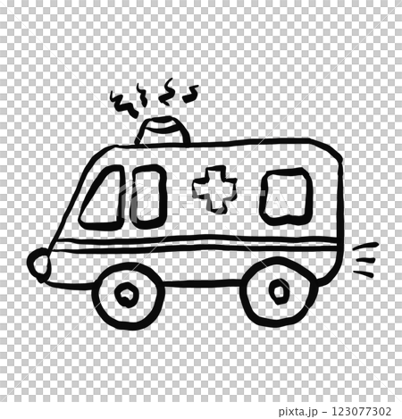 救護車的簡單手繪插圖 123077302