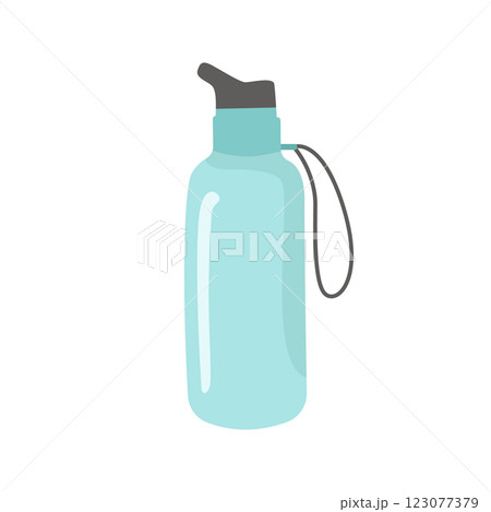 Reusable water bottle. Cute cartoon-style vector illustration for the concept of zero waste and recycling. 123077379