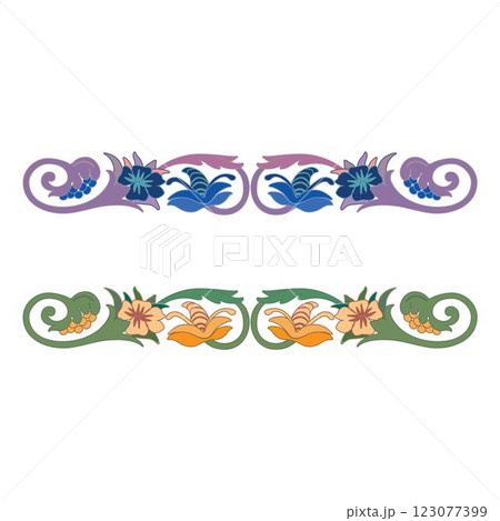 Retro design original floral vintage emblems chalkboard set isolated vector 123077399