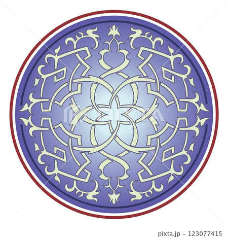 Decorative arabesque and ornamental mandala symbols set isolated vector Decorative arabesque and ornamental mandala symbols set isolated vector 123077415
