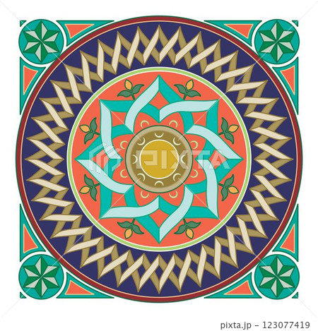 Decorative arabesque and ornamental mandala symbols set isolated vector Decorative arabesque and ornamental mandala symbols set isolated vector 123077419