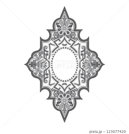 Decorative arabesque and ornamental mandala symbols set isolated vector 123077420
