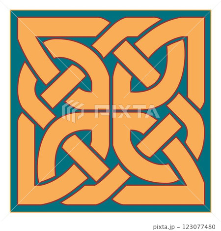 old world Vintage ornament knot Celtic decorative element set isolated vector 123077480