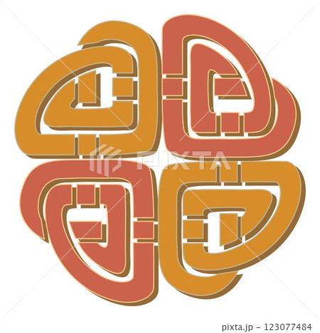 old world Vintage ornament knot Celtic decorative element set isolated vector 123077484