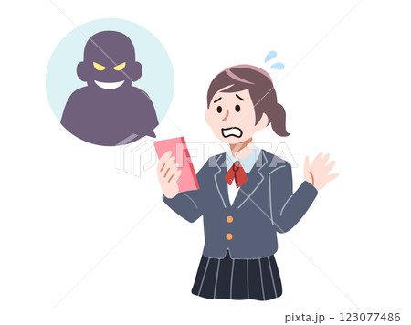 スマホで危険な目に合う女子学生 スマホで危険な目に合う女子学生 123077486