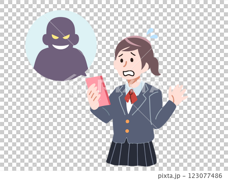 女學生因智慧型手機而面臨危險 女學生因智慧型手機而面臨危險 123077486