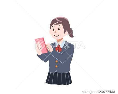 スマホを操作する女子学生 123077488