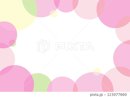 カラフルな水玉模様の背景 春のピンクのポップなフレーム 123077660