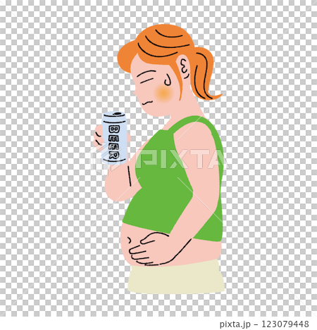 ビールを飲むことを躊躇う女性 123079448