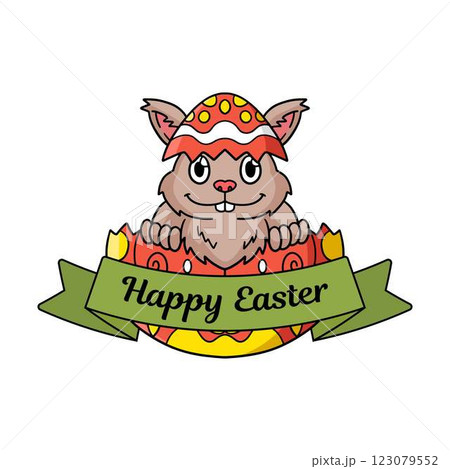 Happy Easter Typography Isolated White Background Happy Easter Typography Isolated White Background 123079552