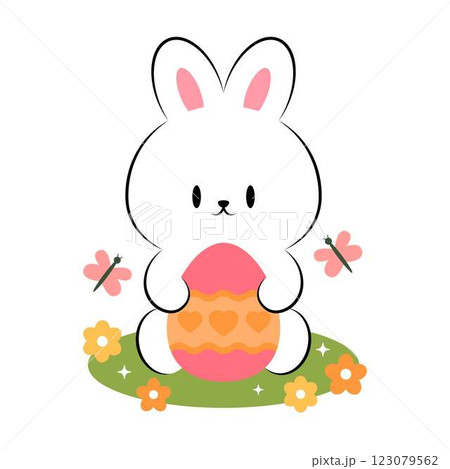 Easter Bunny Vector Isolated White Background  123079562
