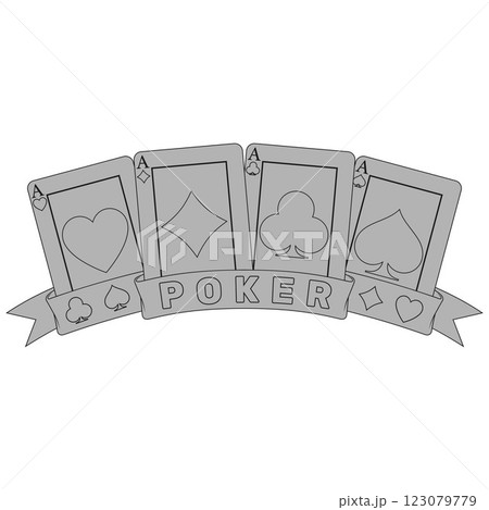 Poker hand surrounded with ribbons 123079779