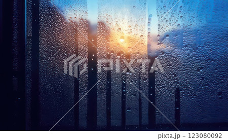 《AI画像》水滴で濡れた窓ガラス 《AI画像》水滴で濡れた窓ガラス 123080092