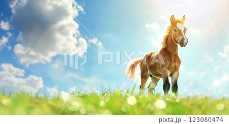 Foal, horse, veterinary, ranch, farm 123080474