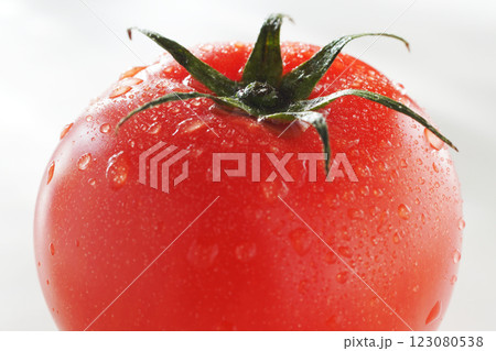 水滴のついたトマト (白バック) 123080538