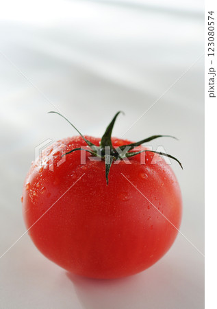 水滴のついたトマト (白バック) 123080574