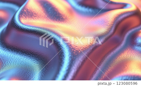 Dreamy Iridescent Texture in Pink and Blue Tones Creating Abstract Ethereal Pattern 123080596