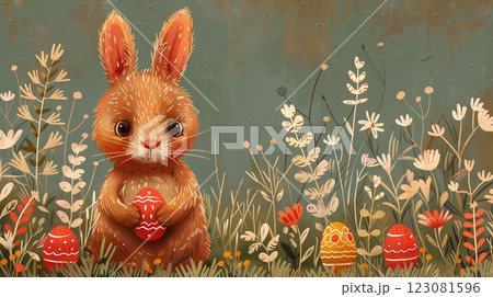 Illustration of an Easter bunny 123081596