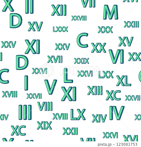 Seamless pattern with Roman numerals. Ten,...のイラスト素材 [123081753] - PIXTA