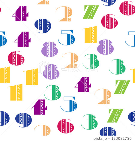 Seamless pattern with beautiful numbers....のイラスト素材 [123081756] - PIXTA