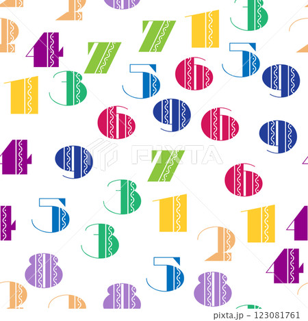 Seamless pattern with beautiful numbers....のイラスト素材 [123081761] - PIXTA