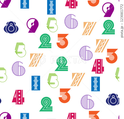 Seamless pattern with beautiful numbers. Algebra and geometry, calculations Seamless pattern with beautiful numbers. Algebra and geometry, calculations 123081772