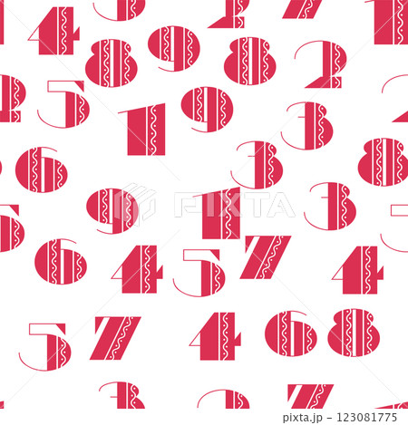 Seamless pattern with beautiful numbers....のイラスト素材 [123081775] - PIXTA